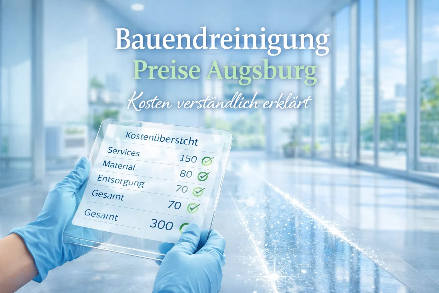 Bauendreinigung Preise Augsburg: Kosten verständlich erklärt