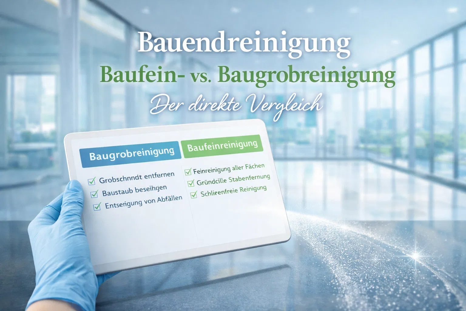 Baufeinreinigung vs. Baugrobreinigung Augsburg: Vergleich